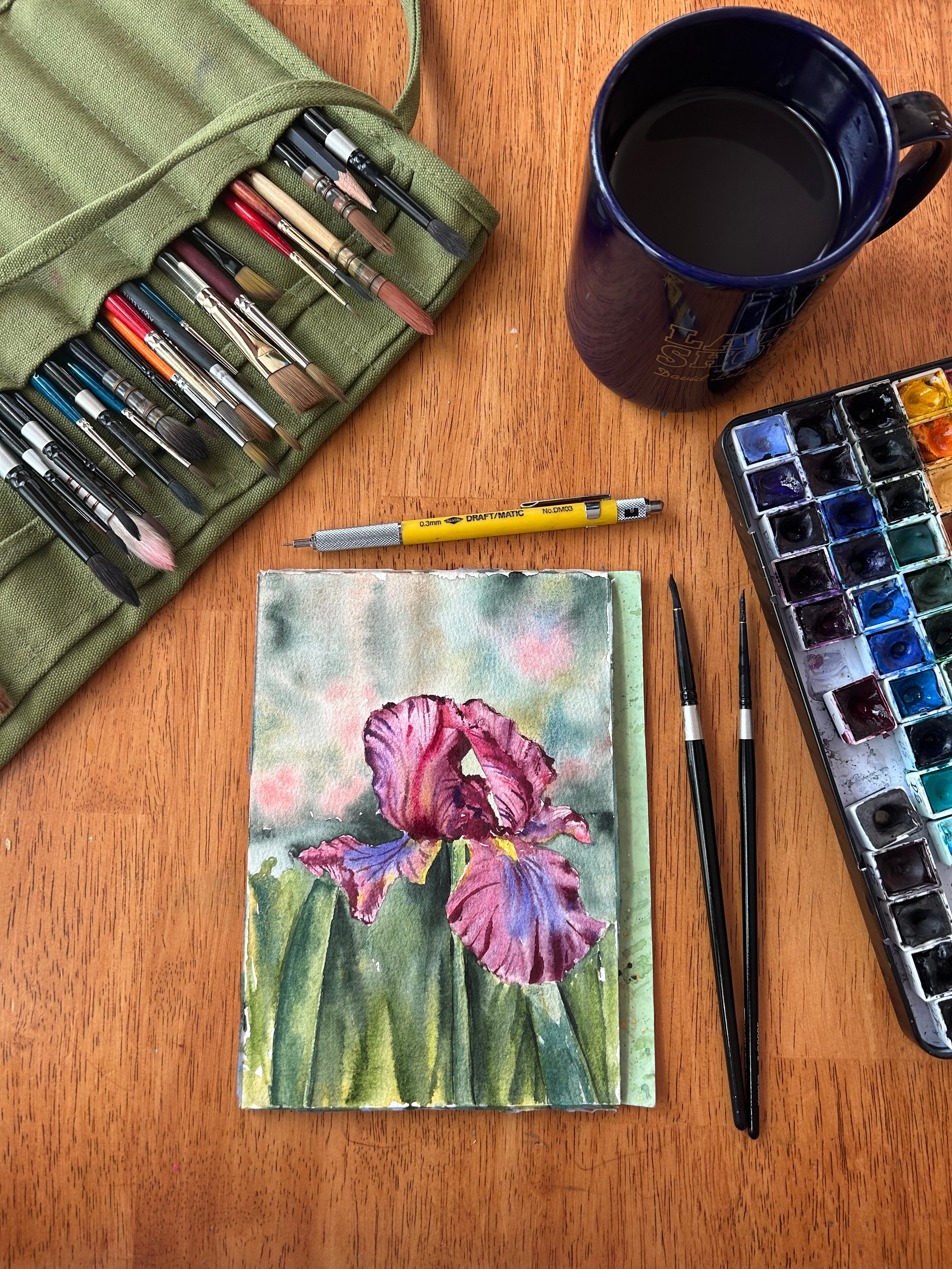 May 30th, Loose Iris Watercolor Class: 2HR