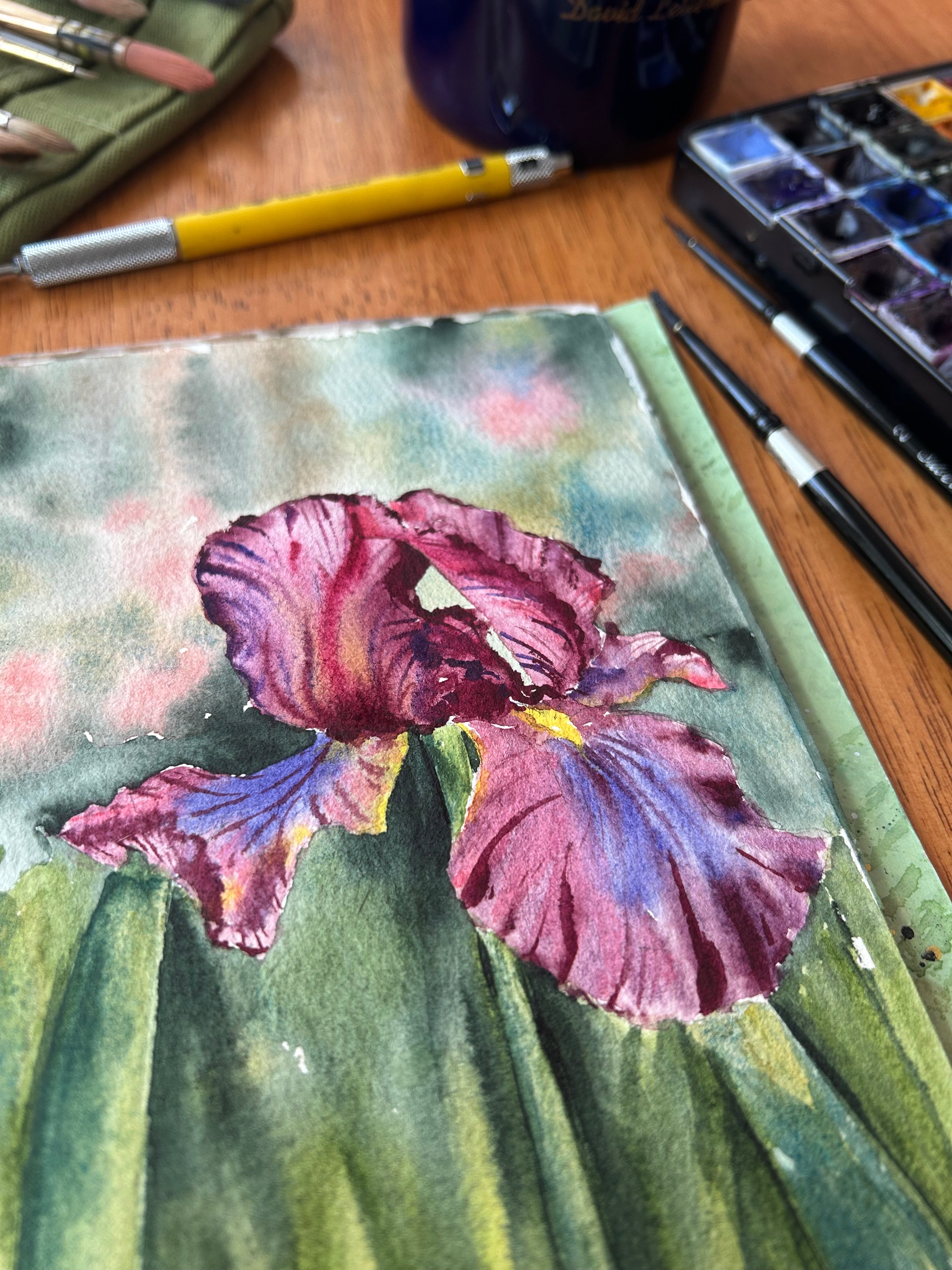 May 30th, Loose Iris Watercolor Class: 2HR