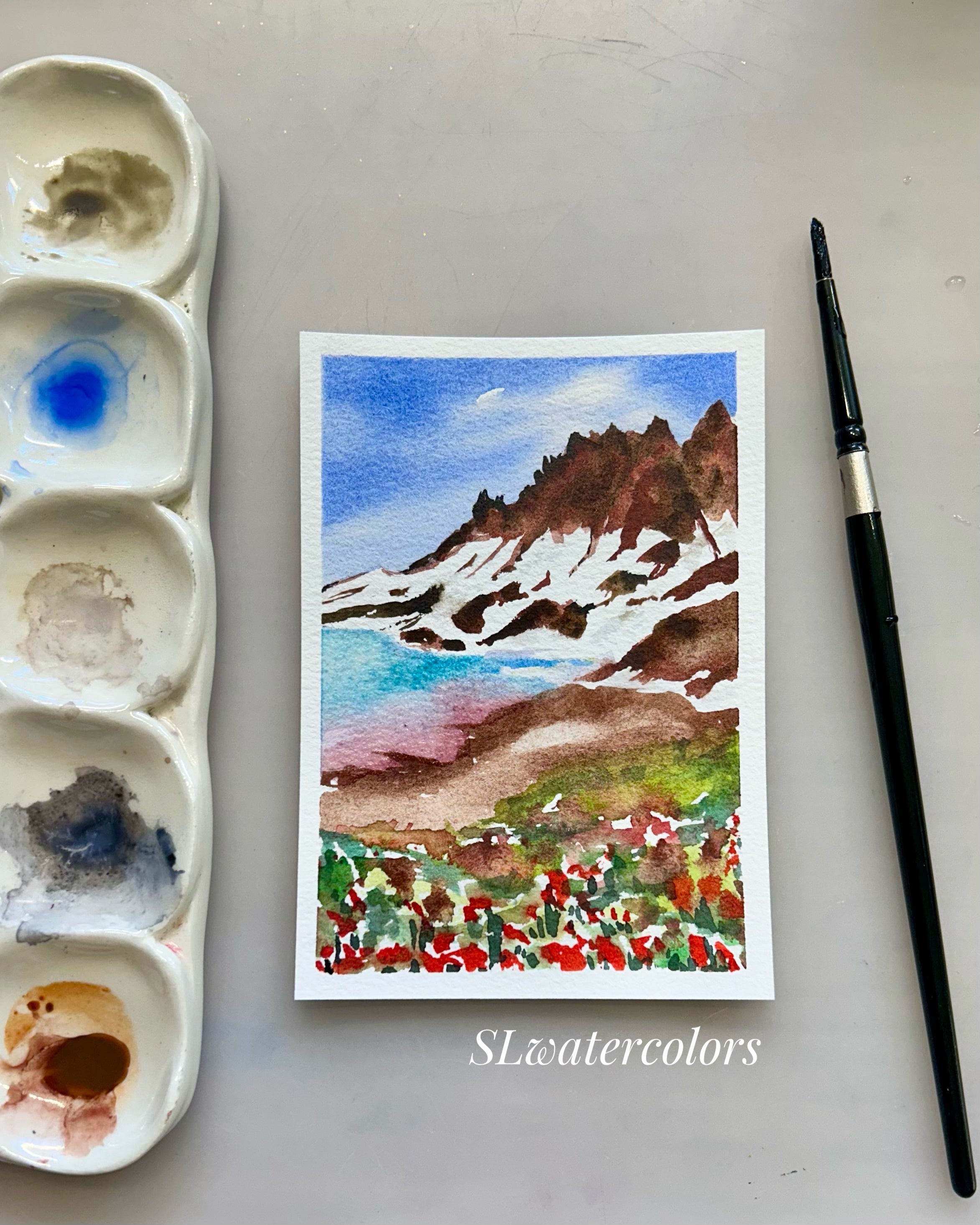 June 13th, Loose Watercolor Landscape Class: National Park: 2HR