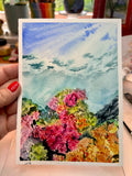 July 11th, Loose Watercolor Class: Underwater Landscape: 2HR